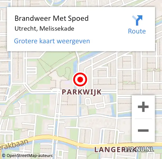Locatie op kaart van de 112 melding: Brandweer Met Spoed Naar Utrecht, Melissekade op 13 juni 2021 22:49