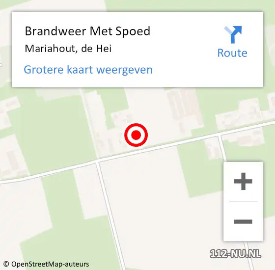 Locatie op kaart van de 112 melding: Brandweer Met Spoed Naar Mariahout, de Hei op 13 juni 2021 23:16