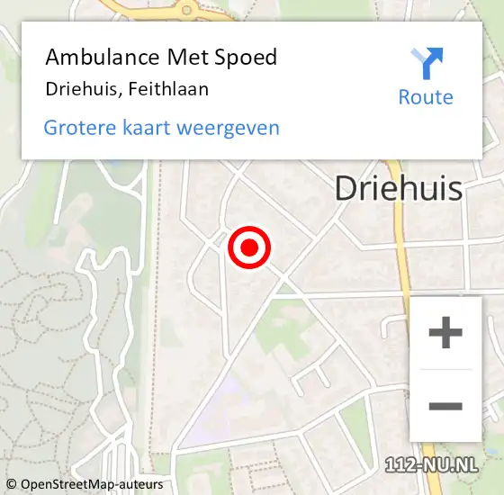 Locatie op kaart van de 112 melding: Ambulance Met Spoed Naar Driehuis, Feithlaan op 13 juni 2021 23:59