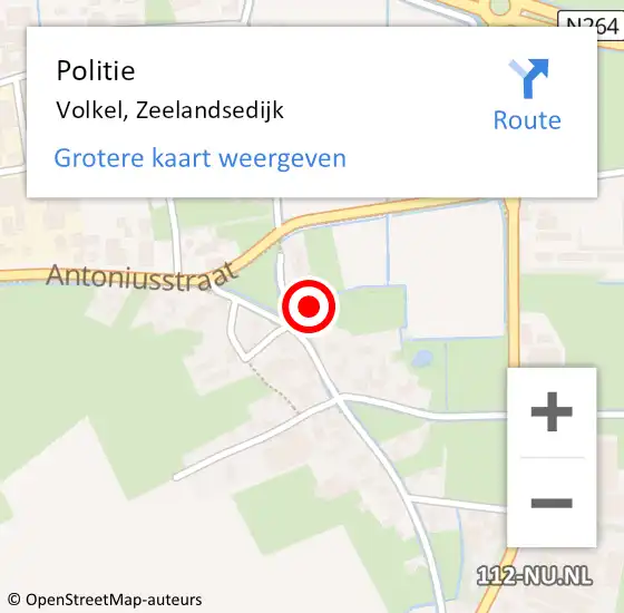 Locatie op kaart van de 112 melding: Politie Volkel, Zeelandsedijk op 14 juni 2021 00:15