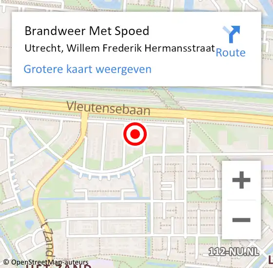 Locatie op kaart van de 112 melding: Brandweer Met Spoed Naar Utrecht, Willem Frederik Hermansstraat op 14 juni 2021 00:22