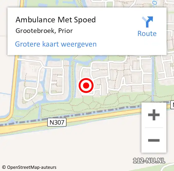 Locatie op kaart van de 112 melding: Ambulance Met Spoed Naar Grootebroek, Prior op 14 juni 2021 03:14