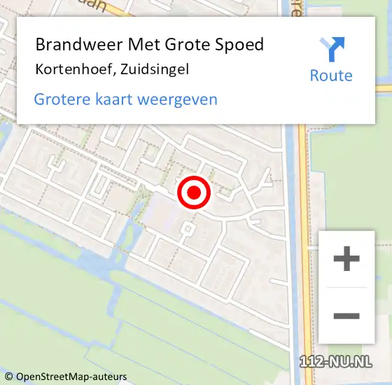 Locatie op kaart van de 112 melding: Brandweer Met Grote Spoed Naar Kortenhoef, Zuidsingel op 14 juni 2021 04:14