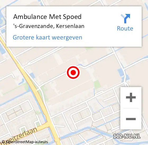 Locatie op kaart van de 112 melding: Ambulance Met Spoed Naar 's-Gravenzande, Kersenlaan op 14 juni 2021 04:16