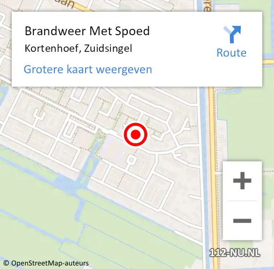 Locatie op kaart van de 112 melding: Brandweer Met Spoed Naar Kortenhoef, Zuidsingel op 14 juni 2021 04:40