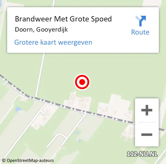 Locatie op kaart van de 112 melding: Brandweer Met Grote Spoed Naar Doorn, Gooyerdijk op 14 juni 2021 04:58