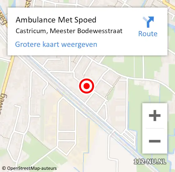 Locatie op kaart van de 112 melding: Ambulance Met Spoed Naar Castricum, Meester Bodewesstraat op 14 juni 2021 05:11