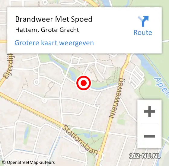 Locatie op kaart van de 112 melding: Brandweer Met Spoed Naar Hattem, Grote Gracht op 14 juni 2021 06:13