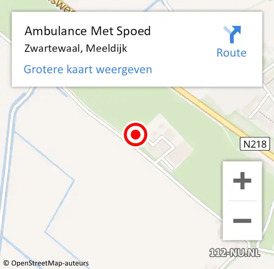 Locatie op kaart van de 112 melding: Ambulance Met Spoed Naar Zwartewaal, Meeldijk op 14 juni 2021 07:54