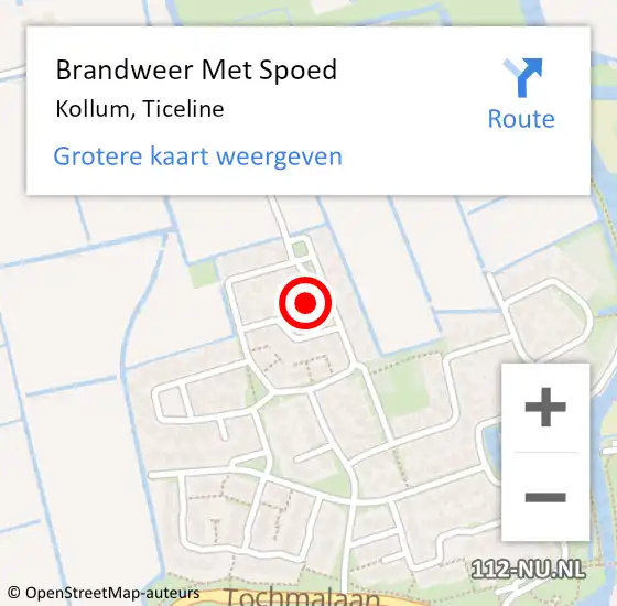Locatie op kaart van de 112 melding: Brandweer Met Spoed Naar Kollum, Ticeline op 14 juni 2021 08:39