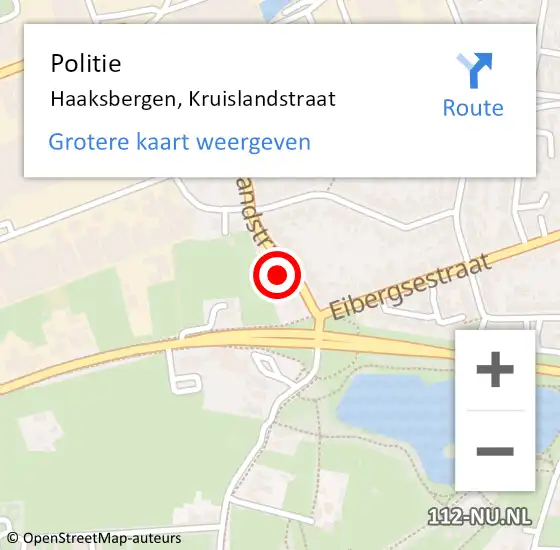 Locatie op kaart van de 112 melding: Politie Haaksbergen, Kruislandstraat op 14 juni 2021 08:49