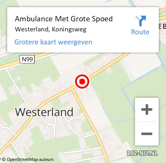 Locatie op kaart van de 112 melding: Ambulance Met Grote Spoed Naar Westerland, Koningsweg op 14 juni 2021 08:51