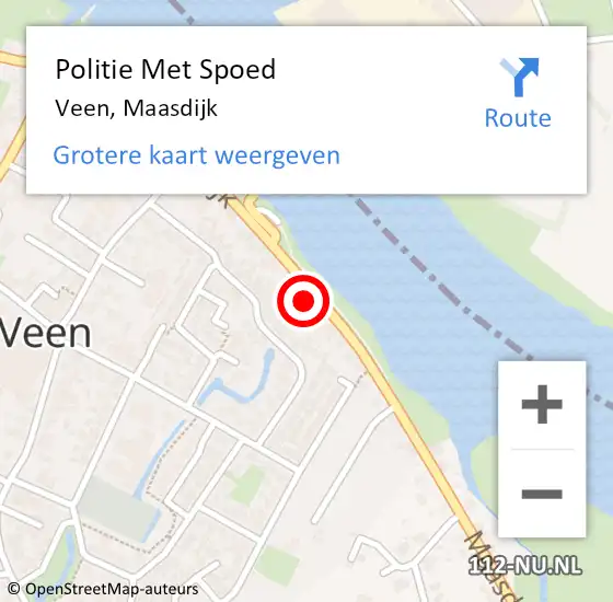 Locatie op kaart van de 112 melding: Politie Met Spoed Naar Veen, Maasdijk op 14 juni 2021 09:04