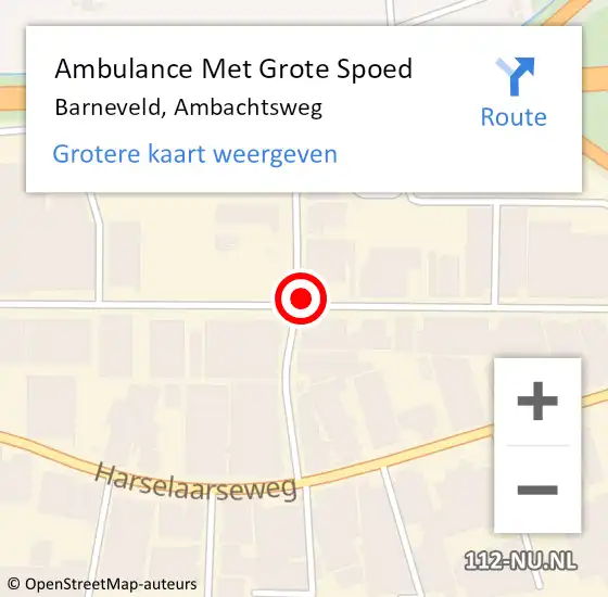 Locatie op kaart van de 112 melding: Ambulance Met Grote Spoed Naar Barneveld, Ambachtsweg op 14 juni 2021 09:04