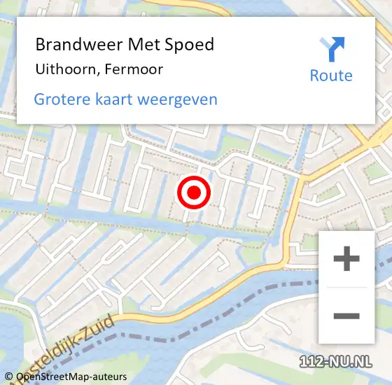 Locatie op kaart van de 112 melding: Brandweer Met Spoed Naar Uithoorn, Fermoor op 14 juni 2021 09:12