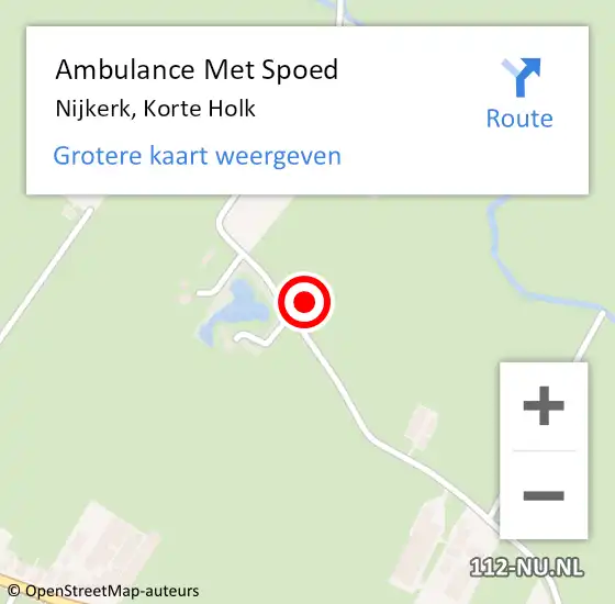 Locatie op kaart van de 112 melding: Ambulance Met Spoed Naar Nijkerk, Korte Holk op 14 juni 2021 09:19