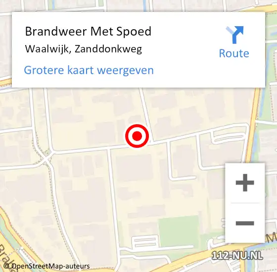 Locatie op kaart van de 112 melding: Brandweer Met Spoed Naar Waalwijk, Zanddonkweg op 14 juni 2021 09:26