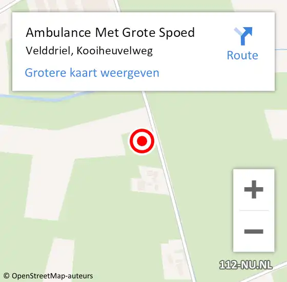 Locatie op kaart van de 112 melding: Ambulance Met Grote Spoed Naar Velddriel, Kooiheuvelweg op 14 juni 2021 10:06