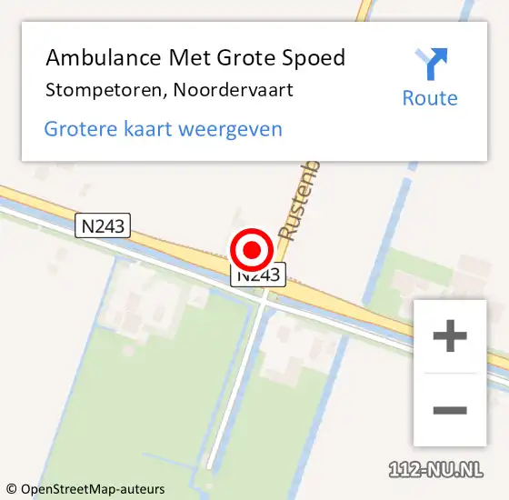 Locatie op kaart van de 112 melding: Ambulance Met Grote Spoed Naar Stompetoren, Noordervaart op 14 juni 2021 10:46