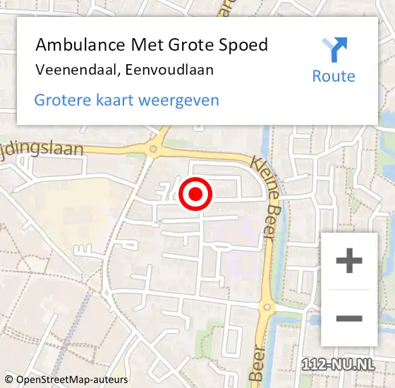 Locatie op kaart van de 112 melding: Ambulance Met Grote Spoed Naar Veenendaal, Eenvoudlaan op 14 juni 2021 11:03