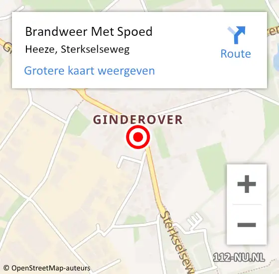 Locatie op kaart van de 112 melding: Brandweer Met Spoed Naar Heeze, Sterkselseweg op 14 juni 2021 11:14