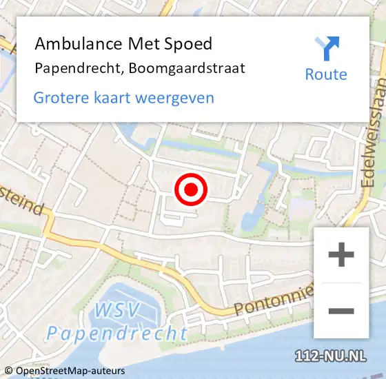 Locatie op kaart van de 112 melding: Ambulance Met Spoed Naar Papendrecht, Boomgaardstraat op 14 juni 2021 11:50