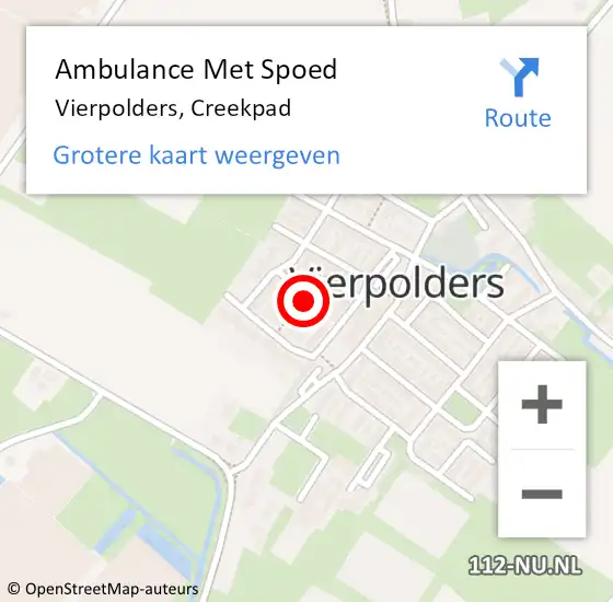 Locatie op kaart van de 112 melding: Ambulance Met Spoed Naar Vierpolders, Creekpad op 14 juni 2021 11:52