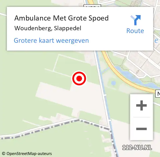 Locatie op kaart van de 112 melding: Ambulance Met Grote Spoed Naar Woudenberg, Slappedel op 14 juni 2021 11:54