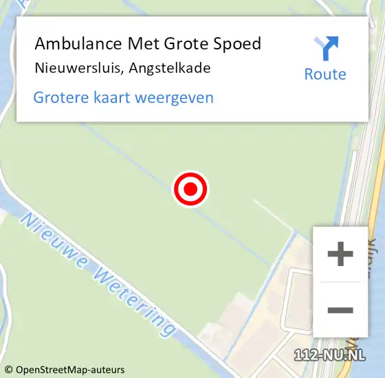 Locatie op kaart van de 112 melding: Ambulance Met Grote Spoed Naar Nieuwersluis, Angstelkade op 14 juni 2021 11:59