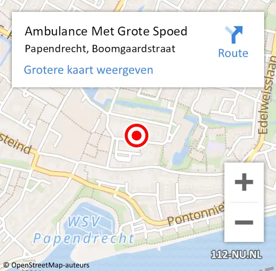 Locatie op kaart van de 112 melding: Ambulance Met Grote Spoed Naar Papendrecht, Boomgaardstraat op 14 juni 2021 12:05