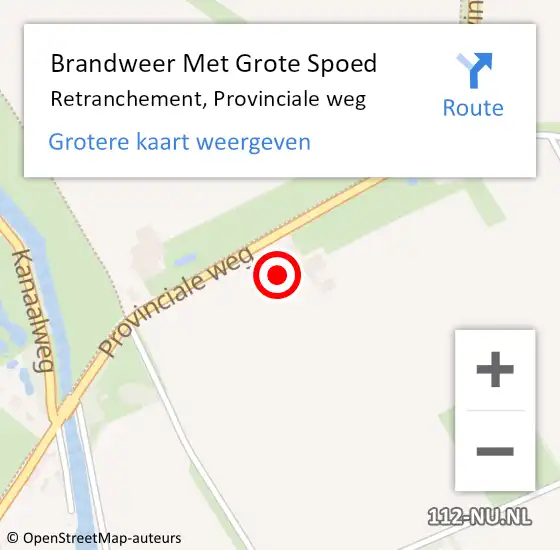 Locatie op kaart van de 112 melding: Brandweer Met Grote Spoed Naar Retranchement, Provinciale weg op 14 juni 2021 12:31