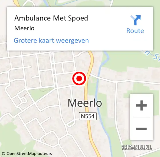 Locatie op kaart van de 112 melding: Ambulance Met Spoed Naar Meerlo op 13 juni 2014 10:11