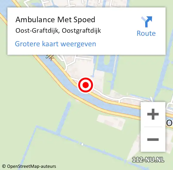 Locatie op kaart van de 112 melding: Ambulance Met Spoed Naar Oost-Graftdijk, Oostgraftdijk op 14 juni 2021 13:54