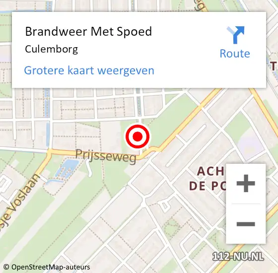 Locatie op kaart van de 112 melding: Brandweer Met Spoed Naar Culemborg op 14 juni 2021 14:19