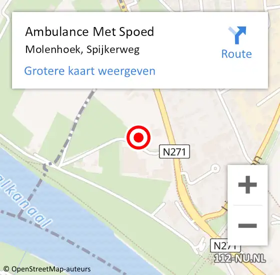 Locatie op kaart van de 112 melding: Ambulance Met Spoed Naar Molenhoek, Spijkerweg op 14 juni 2021 14:20