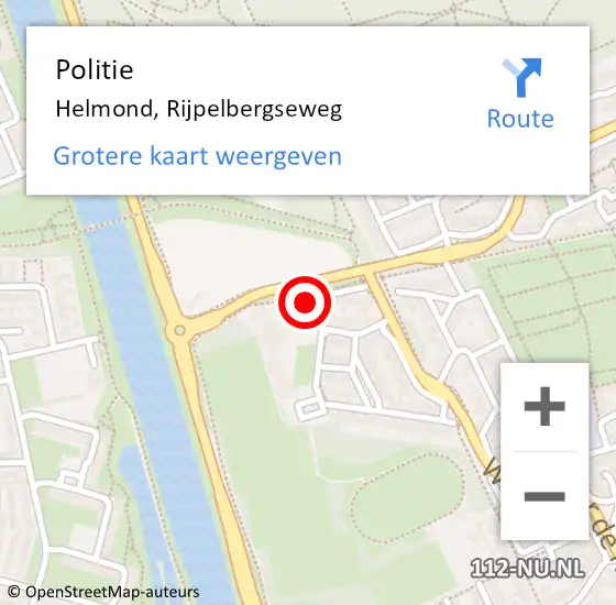 Locatie op kaart van de 112 melding: Politie Helmond, Rijpelbergseweg op 14 juni 2021 14:36