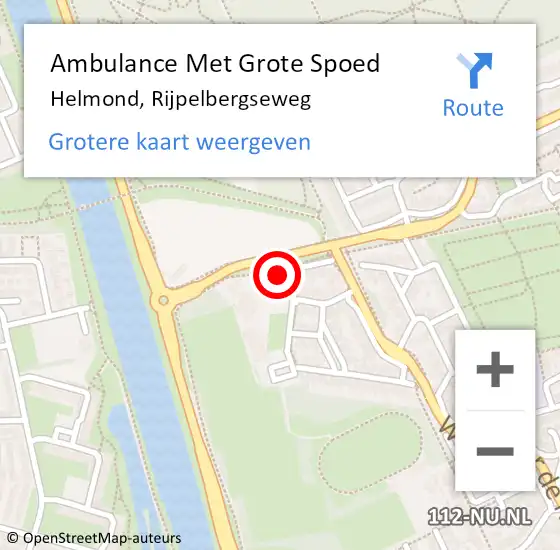 Locatie op kaart van de 112 melding: Ambulance Met Grote Spoed Naar Helmond, Rijpelbergseweg op 14 juni 2021 14:40