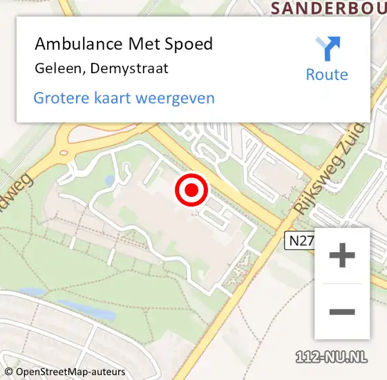 Locatie op kaart van de 112 melding: Ambulance Met Spoed Naar Geleen, Demystraat op 14 juni 2021 14:55