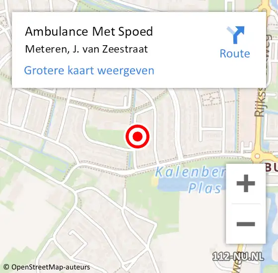 Locatie op kaart van de 112 melding: Ambulance Met Spoed Naar Meteren, J. van Zeestraat op 14 juni 2021 14:58