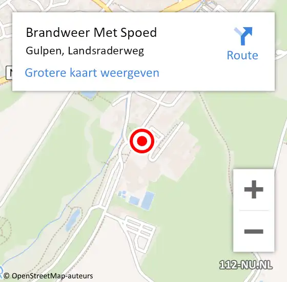 Locatie op kaart van de 112 melding: Brandweer Met Spoed Naar Gulpen, Landsraderweg op 14 juni 2021 15:16