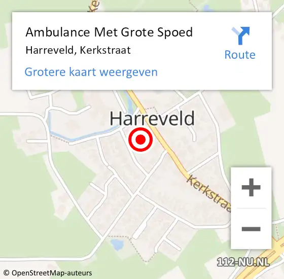 Locatie op kaart van de 112 melding: Ambulance Met Grote Spoed Naar Harreveld, Kerkstraat op 14 juni 2021 15:18