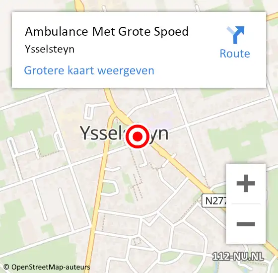 Locatie op kaart van de 112 melding: Ambulance Met Grote Spoed Naar Ysselsteyn op 14 juni 2021 16:10