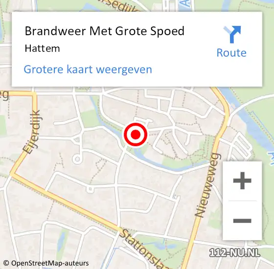 Locatie op kaart van de 112 melding: Brandweer Met Grote Spoed Naar Hattem op 14 juni 2021 16:54