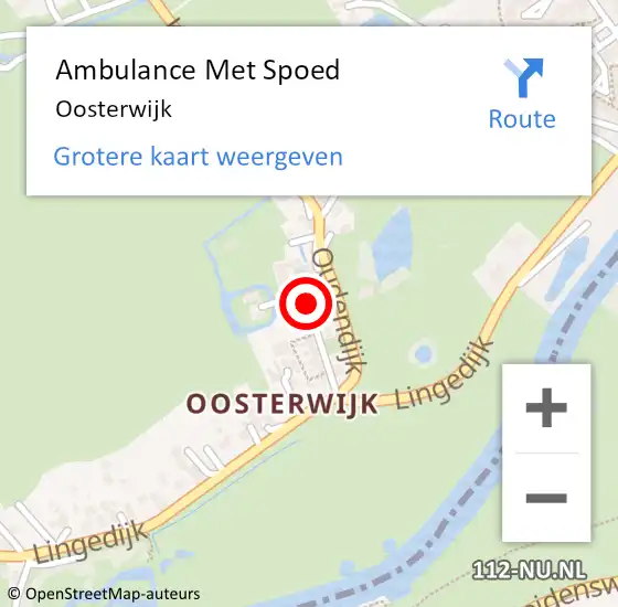 Locatie op kaart van de 112 melding: Ambulance Met Spoed Naar Oosterwijk op 14 juni 2021 17:04