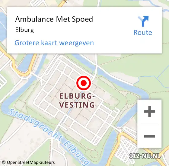 Locatie op kaart van de 112 melding: Ambulance Met Spoed Naar Elburg op 14 juni 2021 17:26