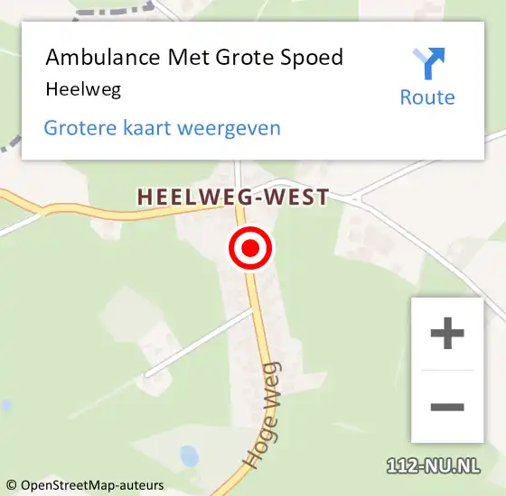 Locatie op kaart van de 112 melding: Ambulance Met Grote Spoed Naar Heelweg op 14 juni 2021 17:28