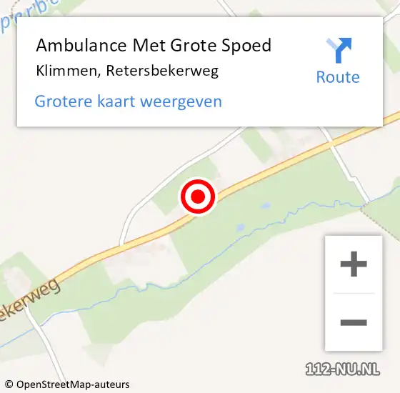 Locatie op kaart van de 112 melding: Ambulance Met Grote Spoed Naar Klimmen, Retersbekerweg op 14 juni 2021 17:33