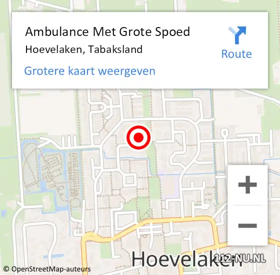 Locatie op kaart van de 112 melding: Ambulance Met Grote Spoed Naar Hoevelaken, Tabaksland op 14 juni 2021 17:35