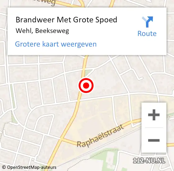 Locatie op kaart van de 112 melding: Brandweer Met Grote Spoed Naar Wehl, Beekseweg op 14 juni 2021 17:38