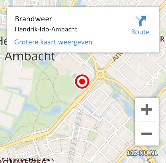 Locatie op kaart van de 112 melding: Brandweer Hendrik-Ido-Ambacht op 14 juni 2021 17:48